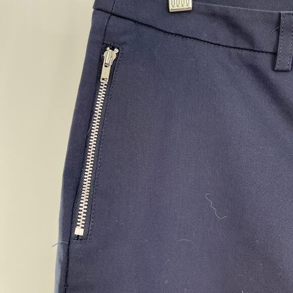 Larry Levine Navy Blue Cotton Blend Zip Pockets Cropped Ankle Pants 8P - Picture 3 of 14